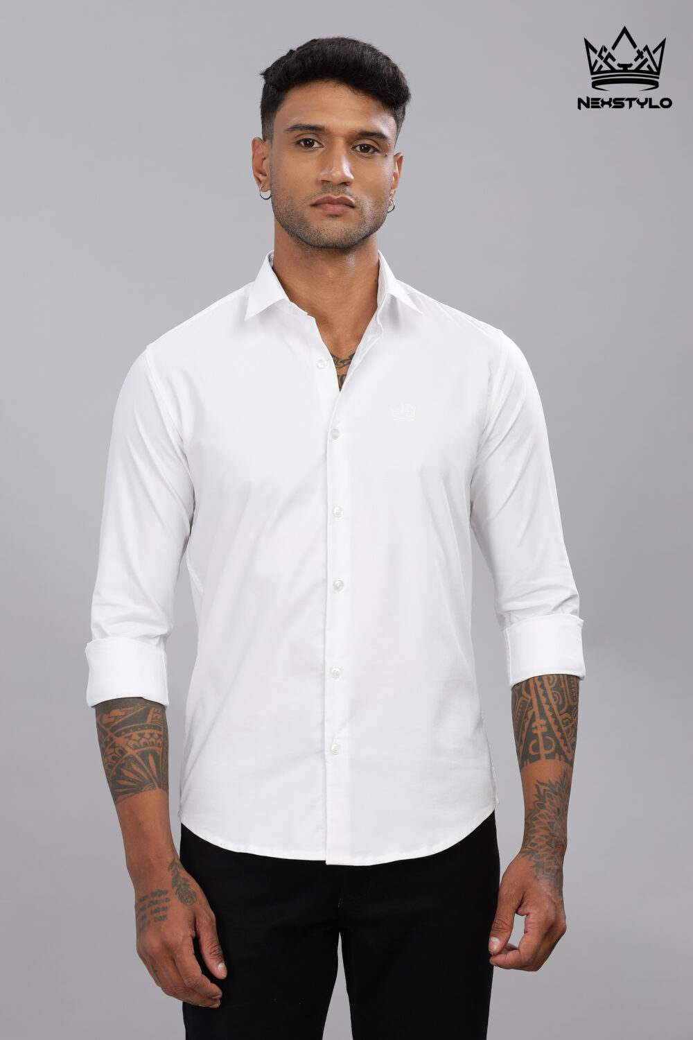 Plain Slim Fit White Shirt