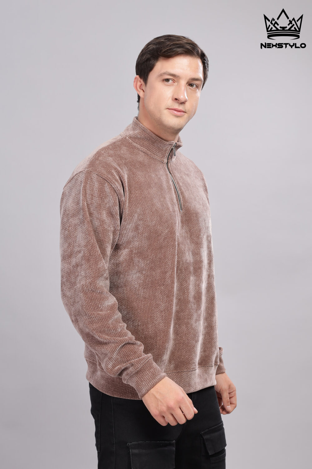 High neck  Brown t-shirt - Image 6