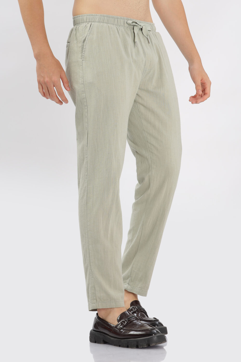 Light Olive Green Linen Pant - Image 2