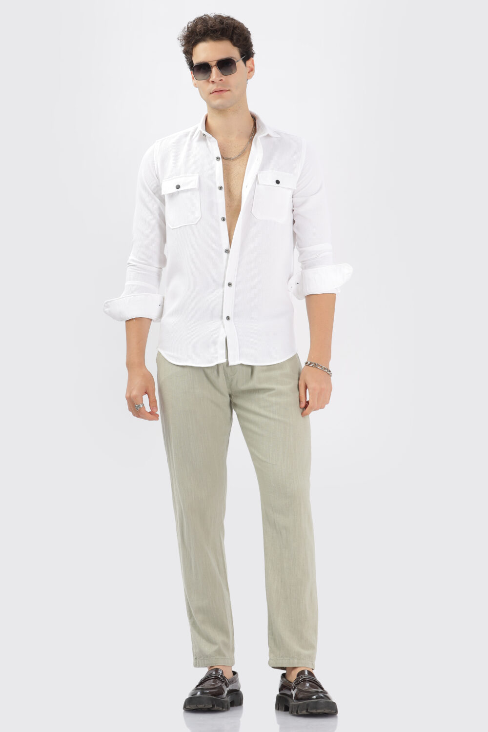 Light Olive Green Linen Pant - Image 7