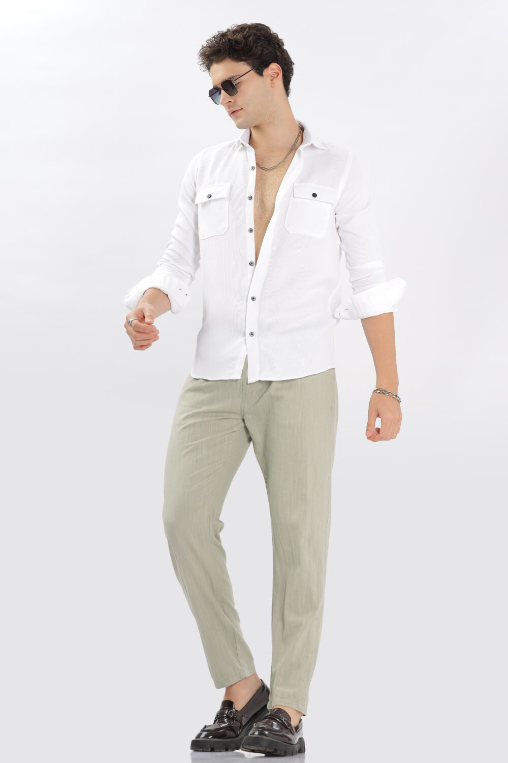 Light Olive Green Linen Pant - Image 8