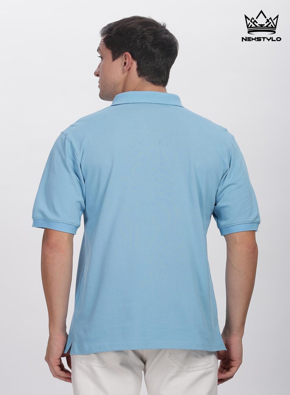 Sky blue Zipper Polo T-shirt - Image 6