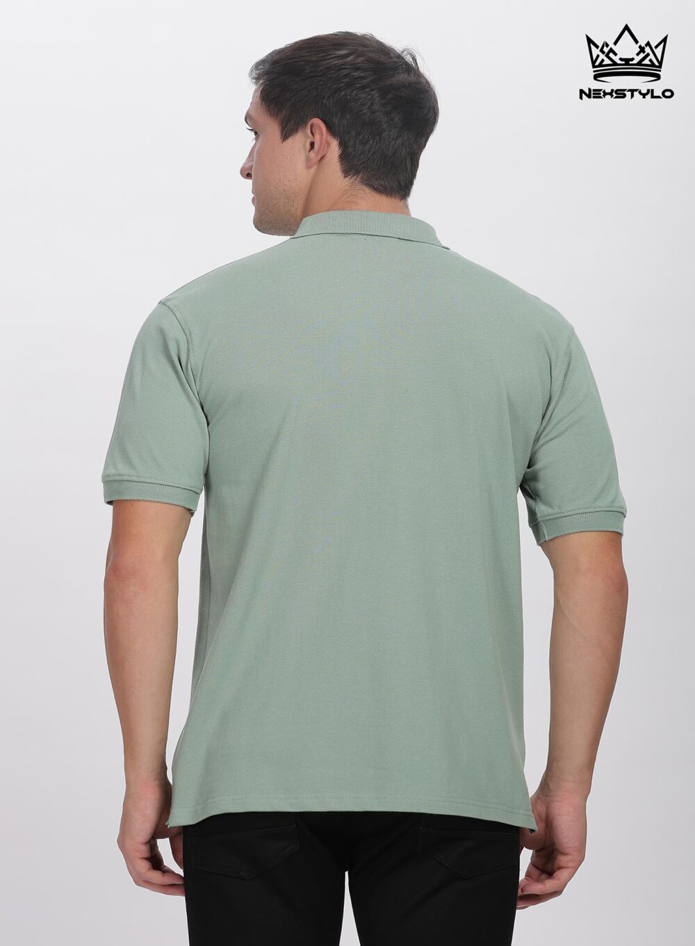 Olive green Zipper Polo T-shirt - Image 7