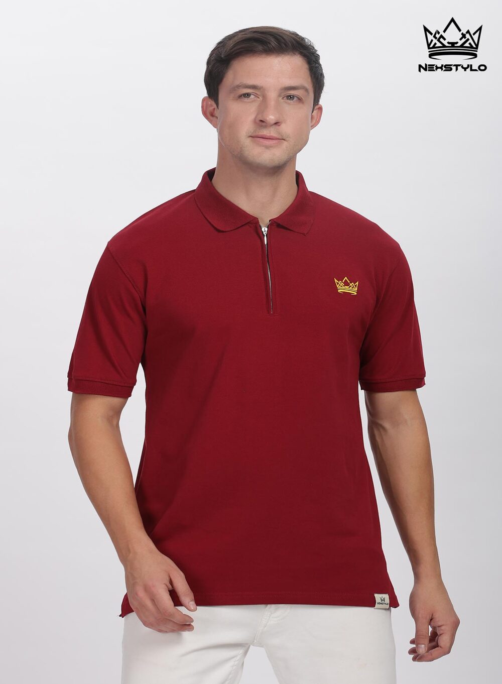 Mazoon Zipper Polo T-shirt