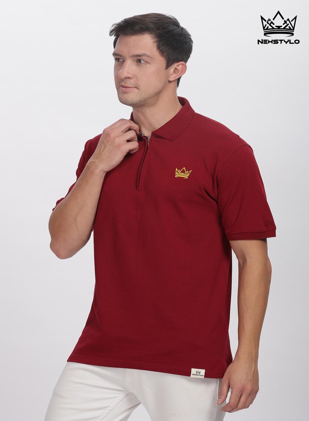 Mazoon Zipper Polo T-shirt - Image 5