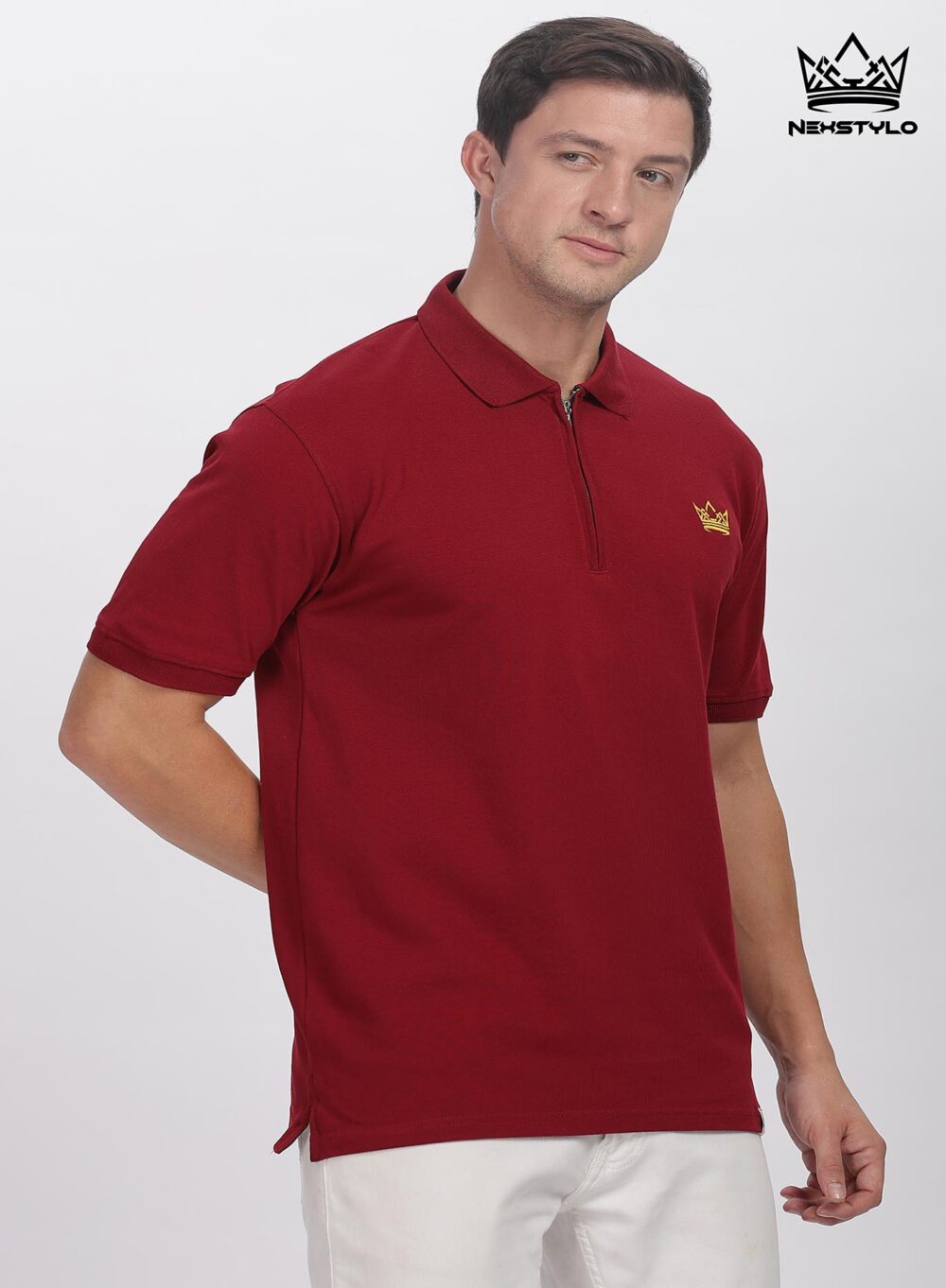 Mazoon Zipper Polo T-shirt - Image 3