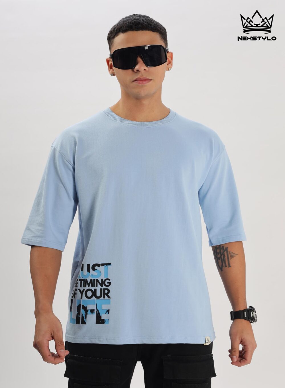 Sky blue oversized T-shirt - Image 4