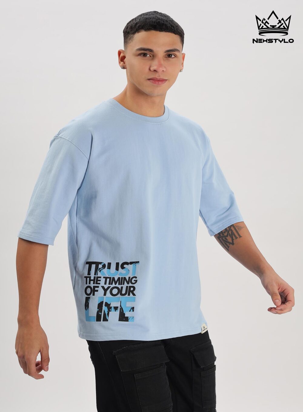 Sky blue oversized T-shirt - Image 2