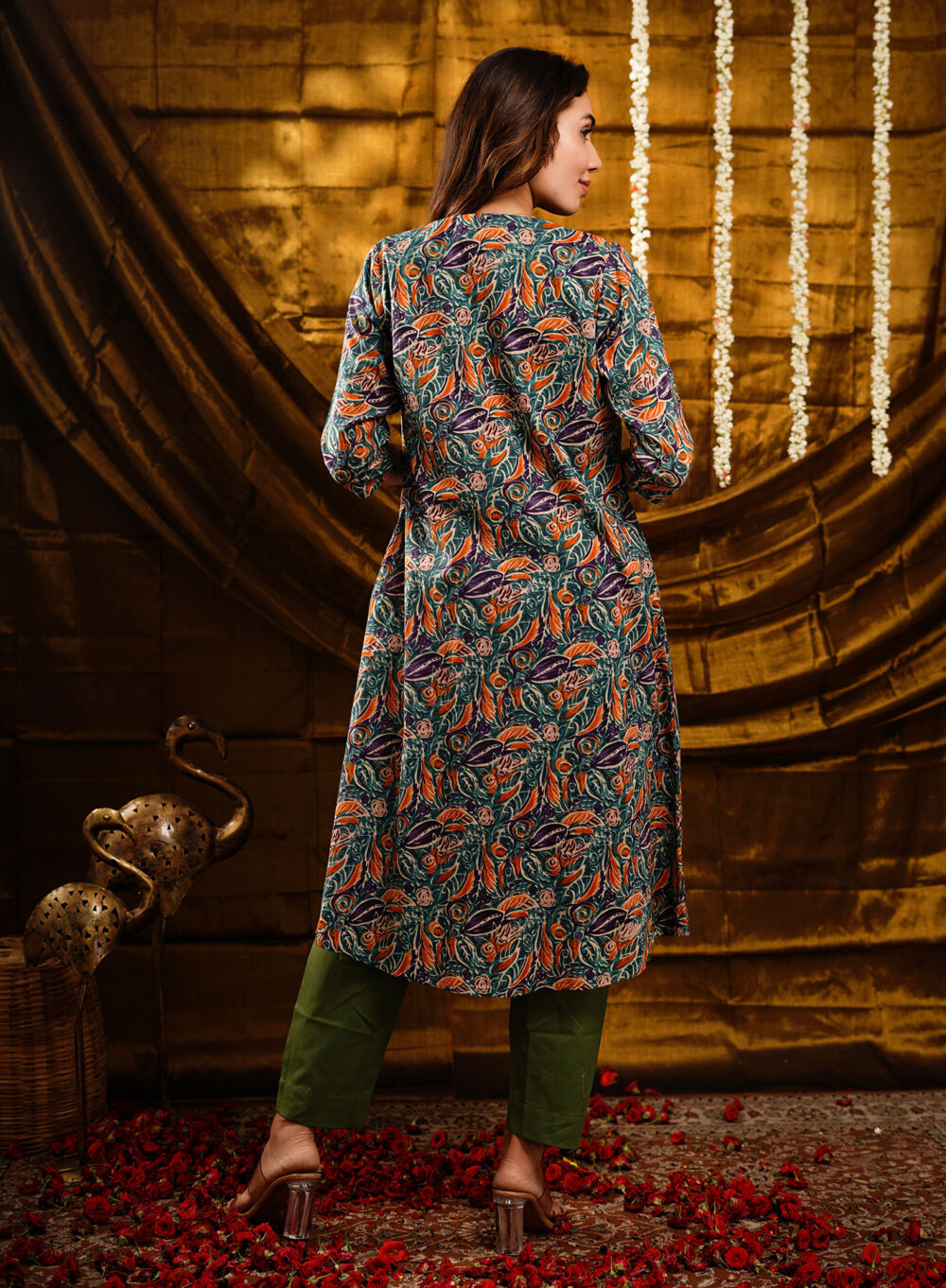 Kurta Set  With Long Printed Jacket - Image 9