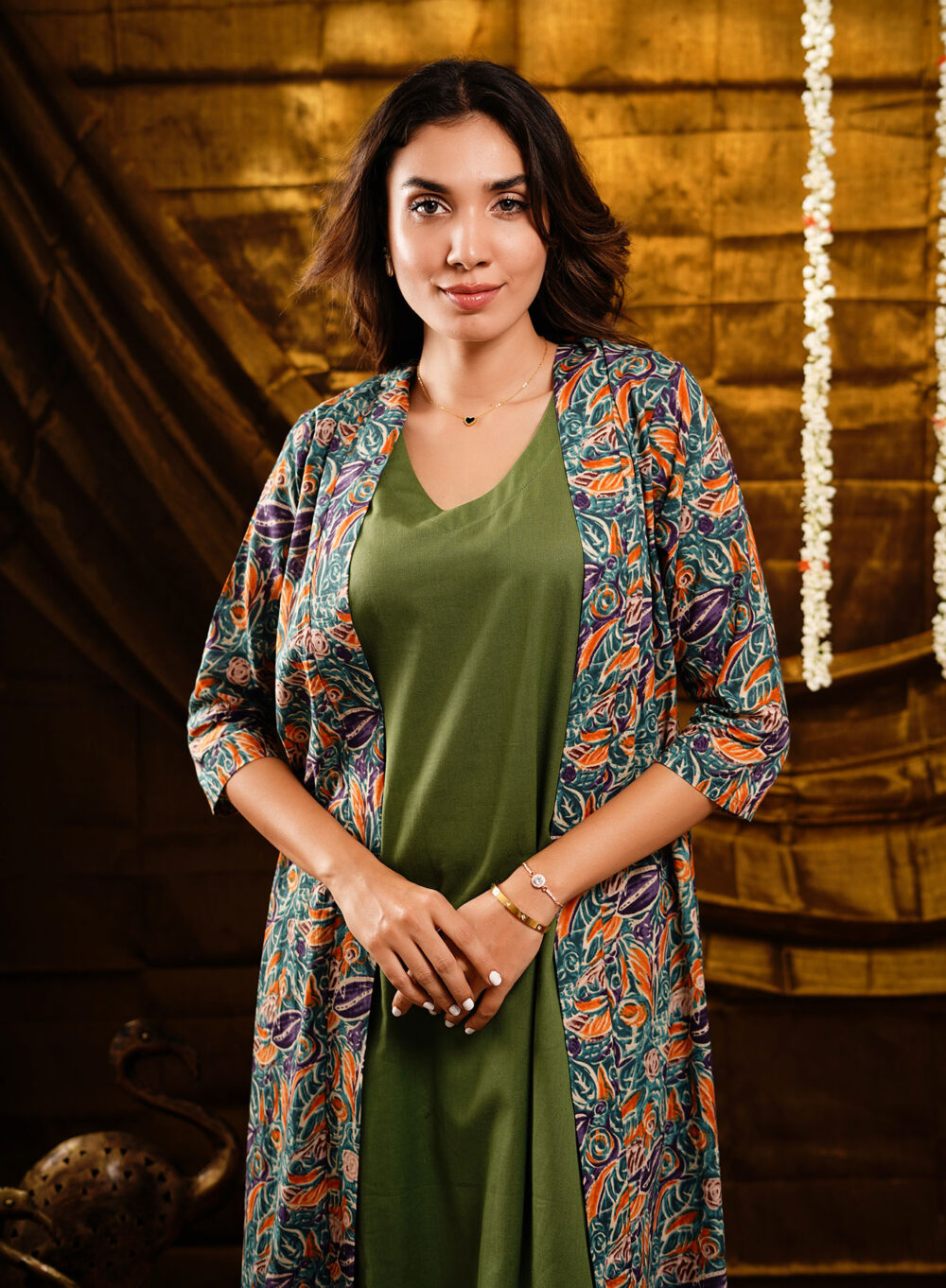 Kurta Set  With Long Printed Jacket - Image 6