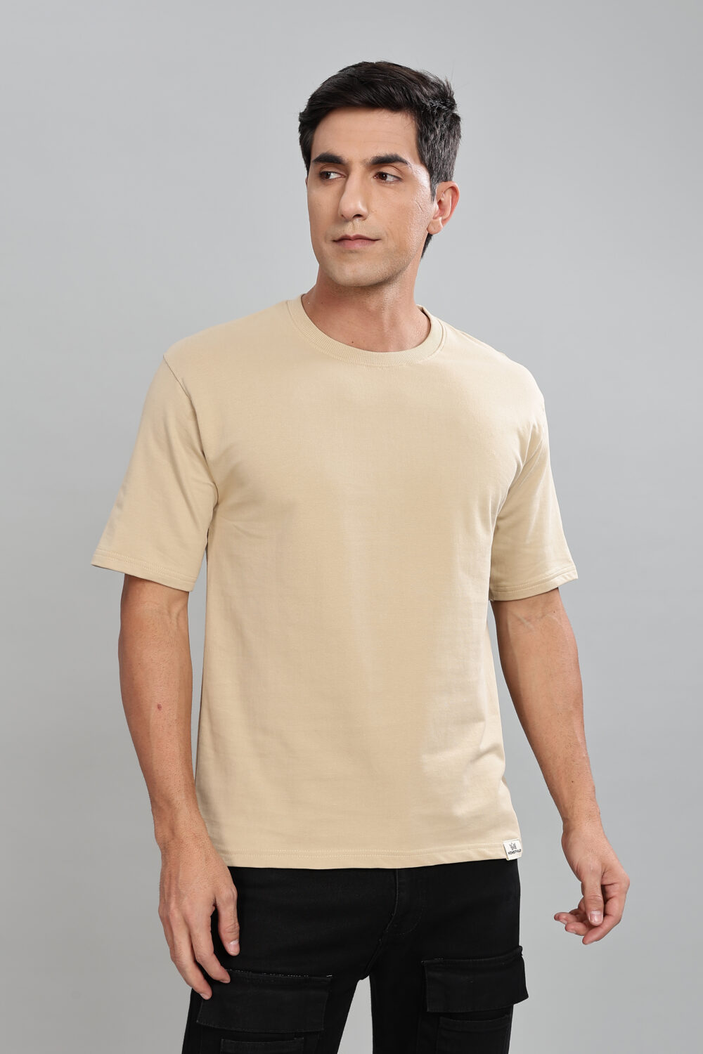 Beige Slim Fit  T-shirts - Image 3