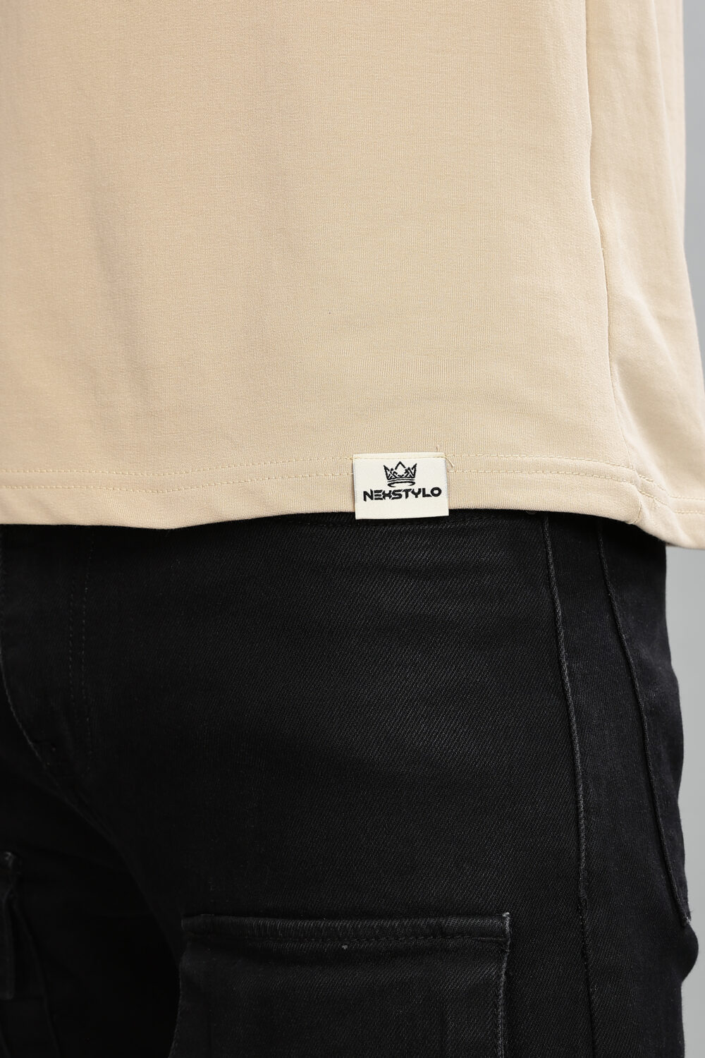 Beige Slim Fit  T-shirts - Image 8