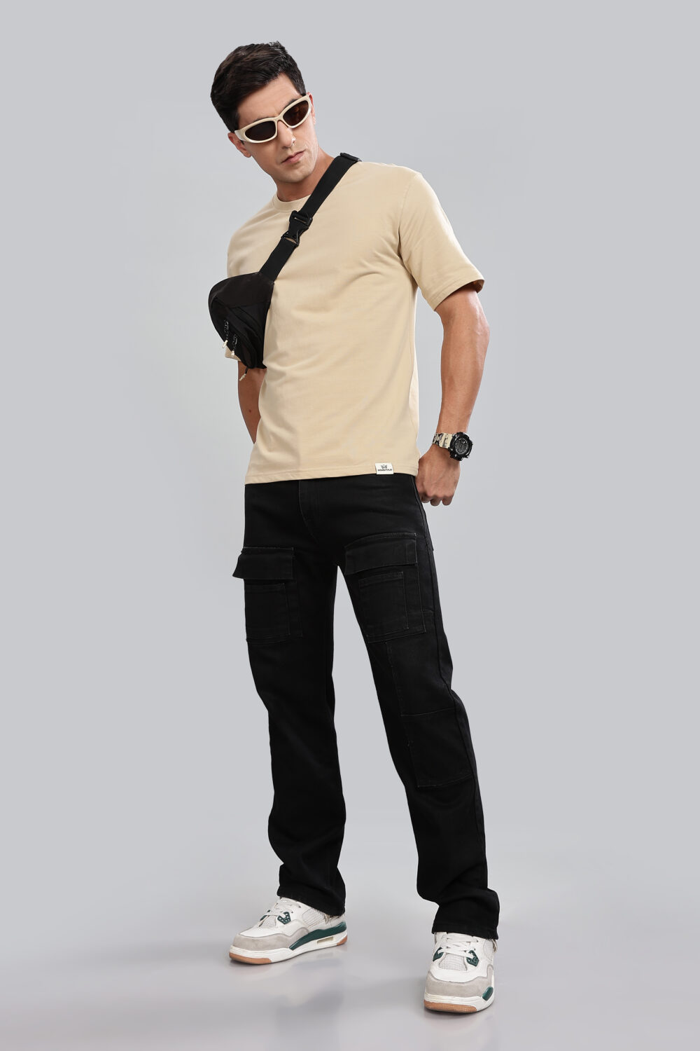 Beige Slim Fit  T-shirts - Image 9