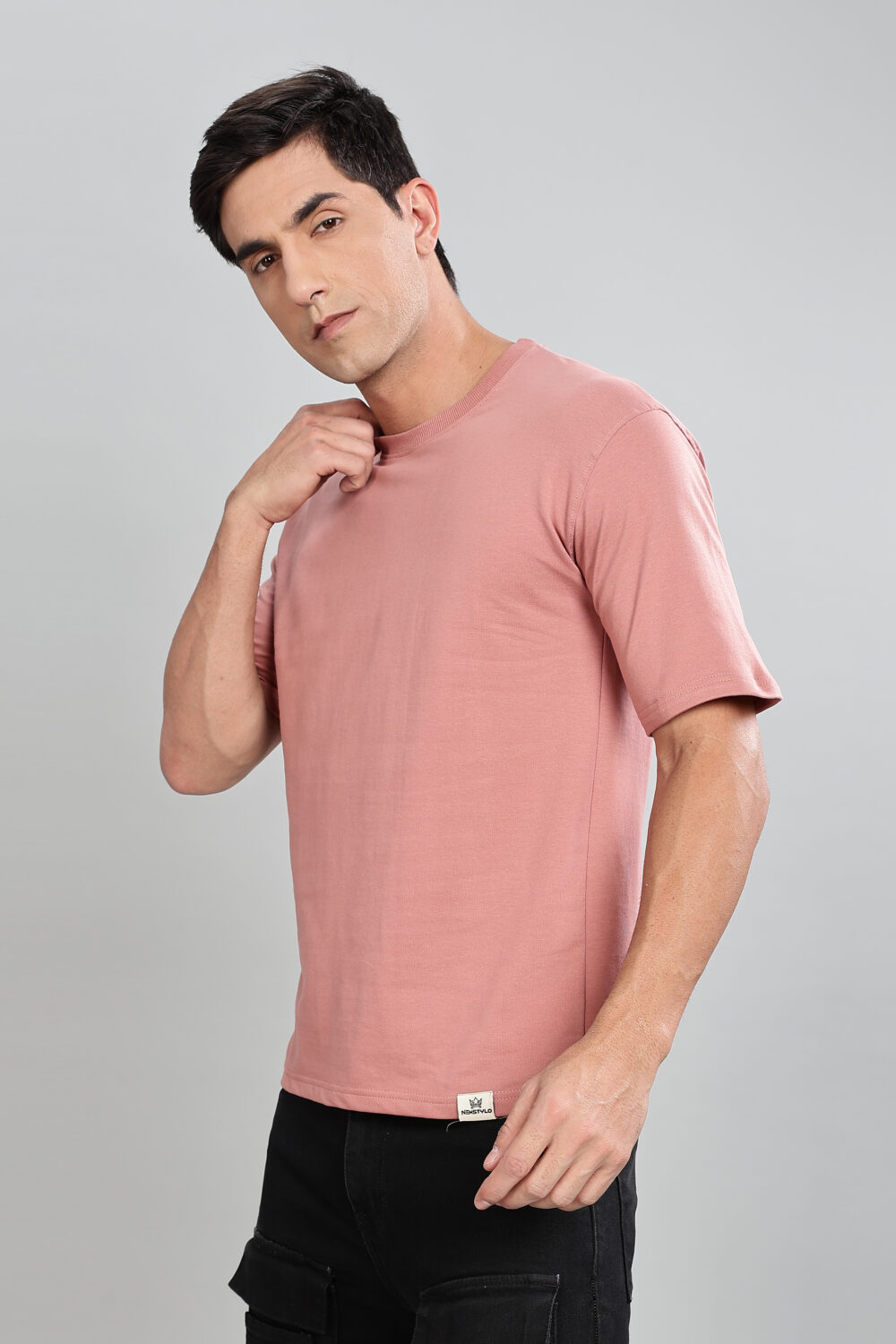 Peach Slim Fit  T-shirts - Image 5