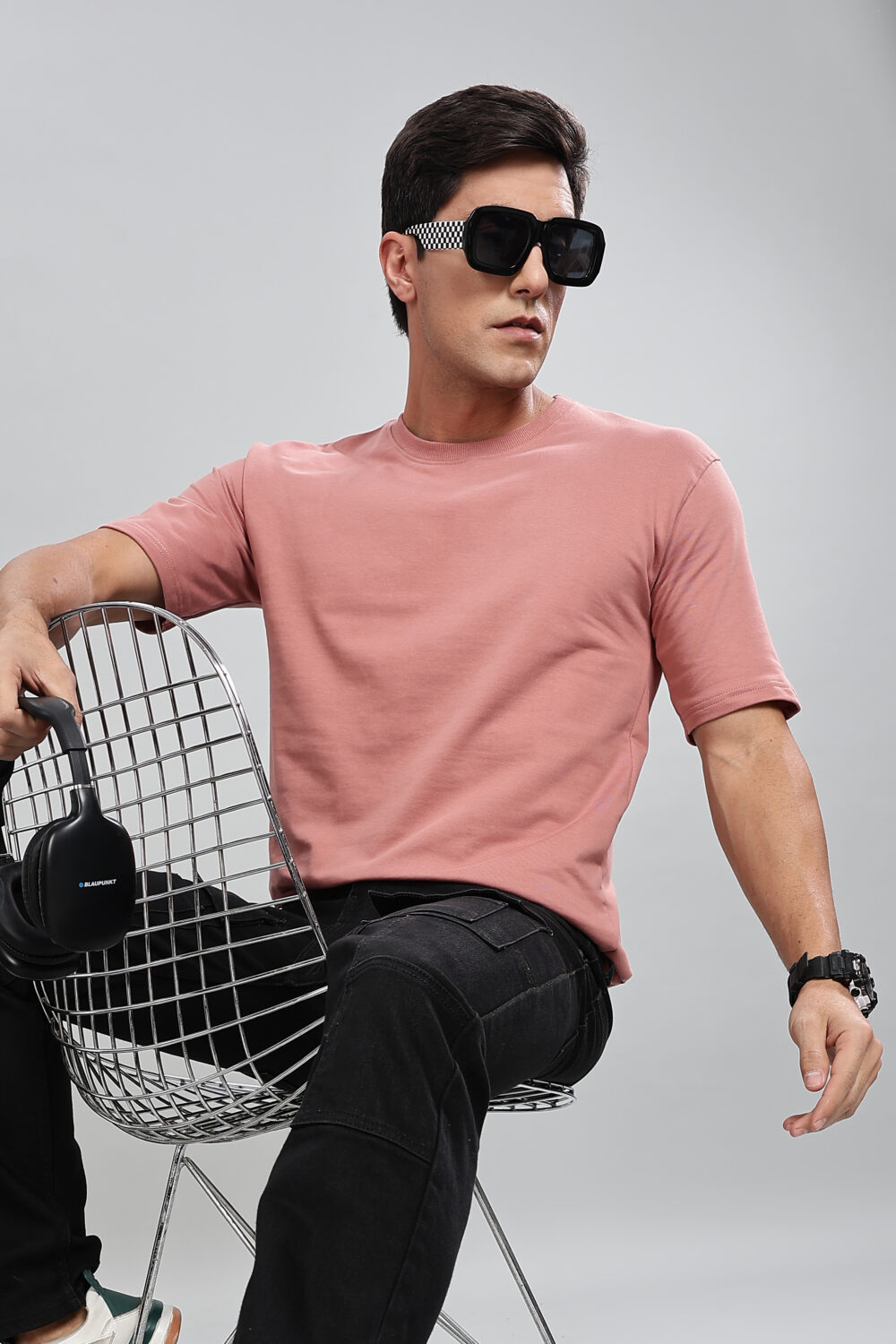 Peach Slim Fit  T-shirts - Image 11